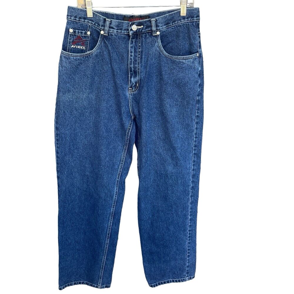 Vintage Avirex Y2K Jeans‎ Size 32 (Tag 34) Blue Denim Skater Relaxed Streetwear